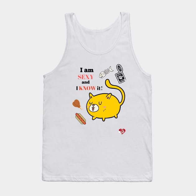 SEXY GREEDY CAT Tank Top by Friendipets